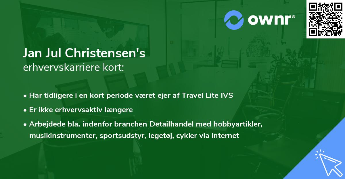 Jan Jul Christensen's erhvervskarriere kort