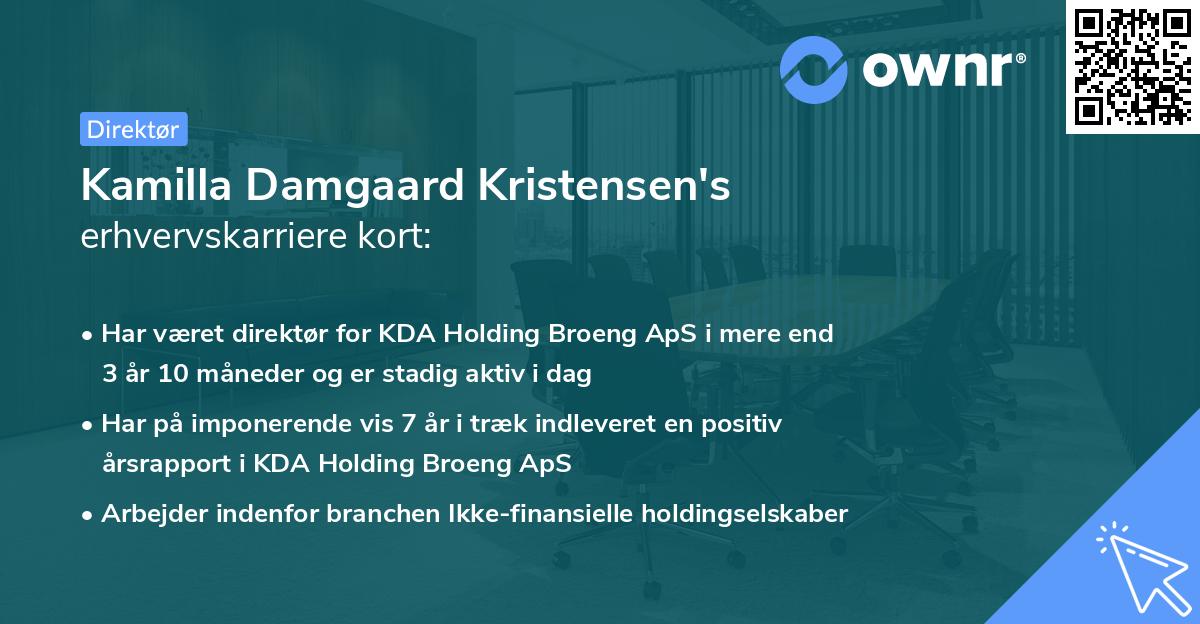 Kamilla Damgaard Kristensen's erhvervskarriere kort