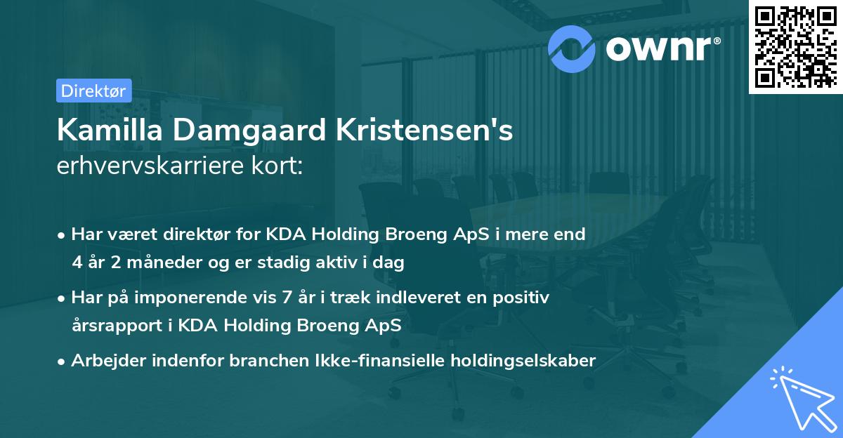 Kamilla Damgaard Kristensen's erhvervskarriere kort
