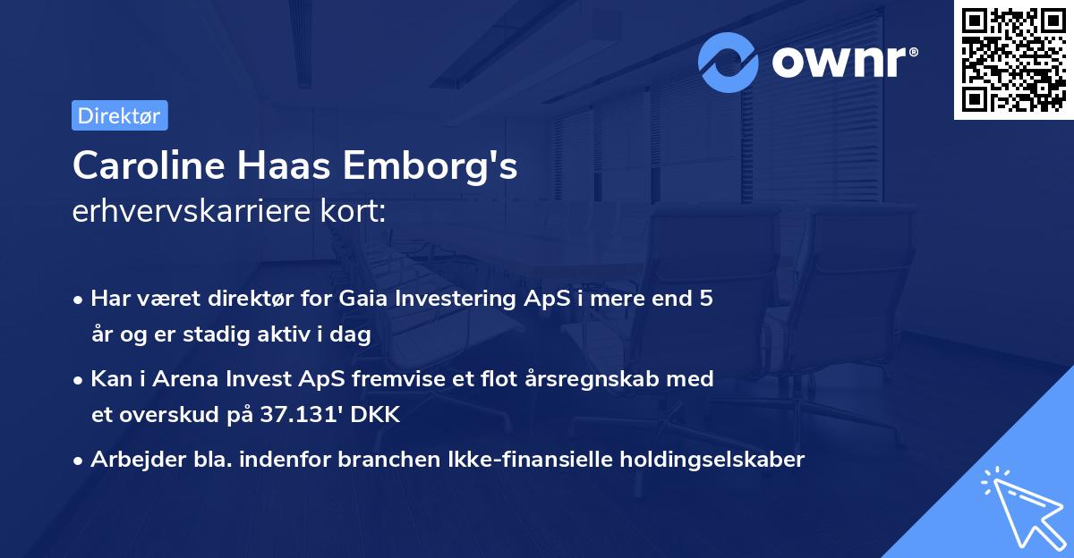 Caroline Haas Emborg's erhvervskarriere kort