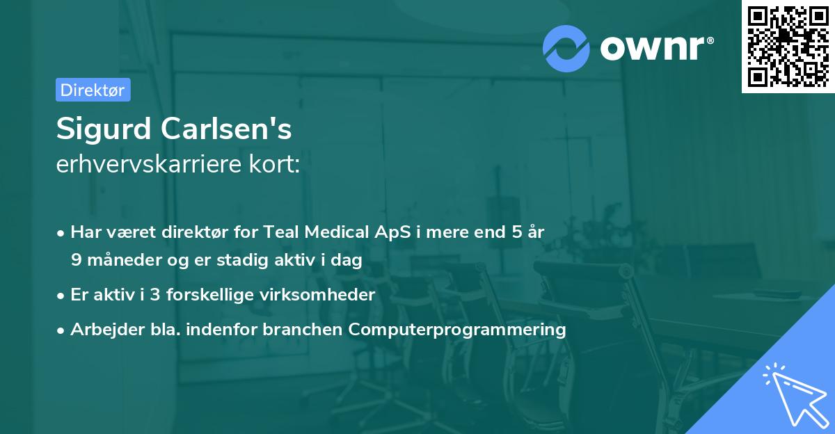 Sigurd Carlsen's erhvervskarriere kort