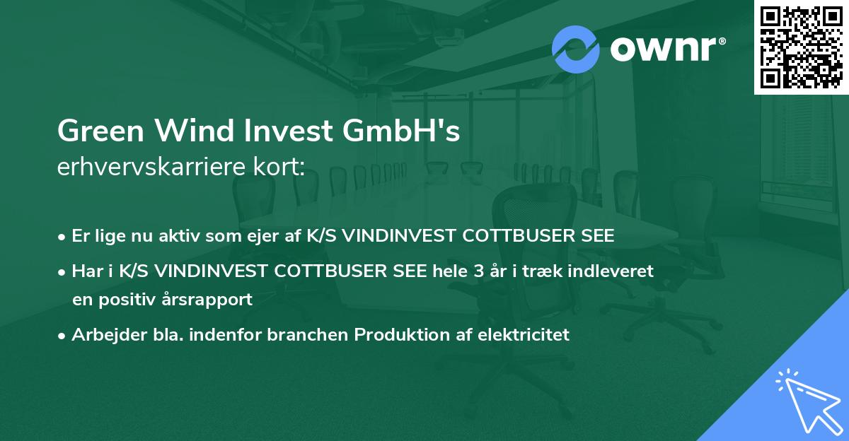 Green Wind Invest GmbH's erhvervskarriere kort
