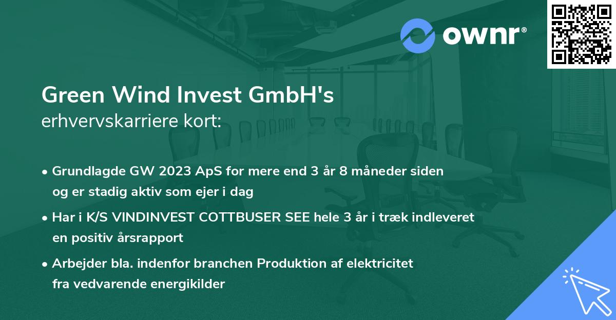 Green Wind Invest GmbH's erhvervskarriere kort
