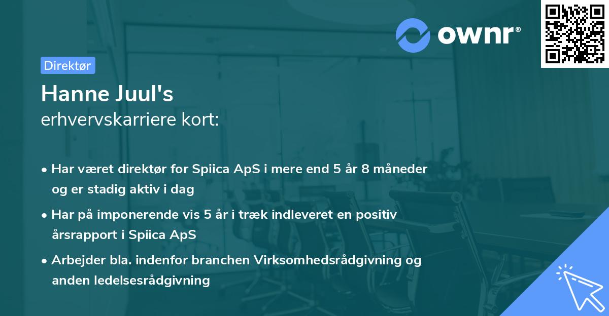 Hanne Juul's erhvervskarriere kort