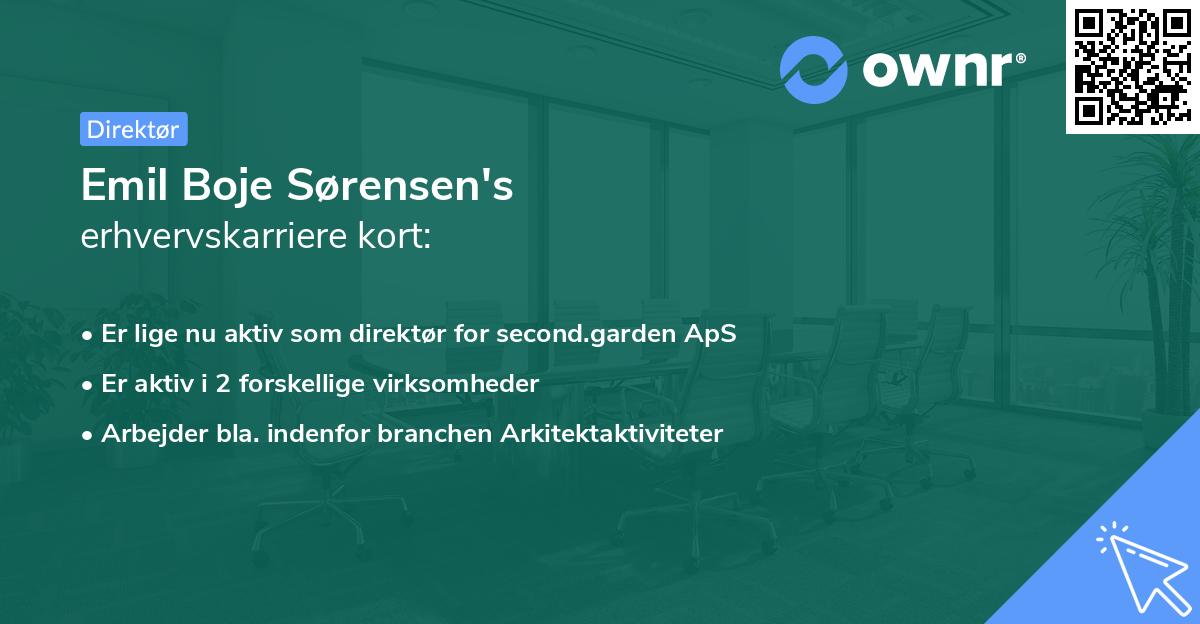 Emil Boje Sørensen's erhvervskarriere kort