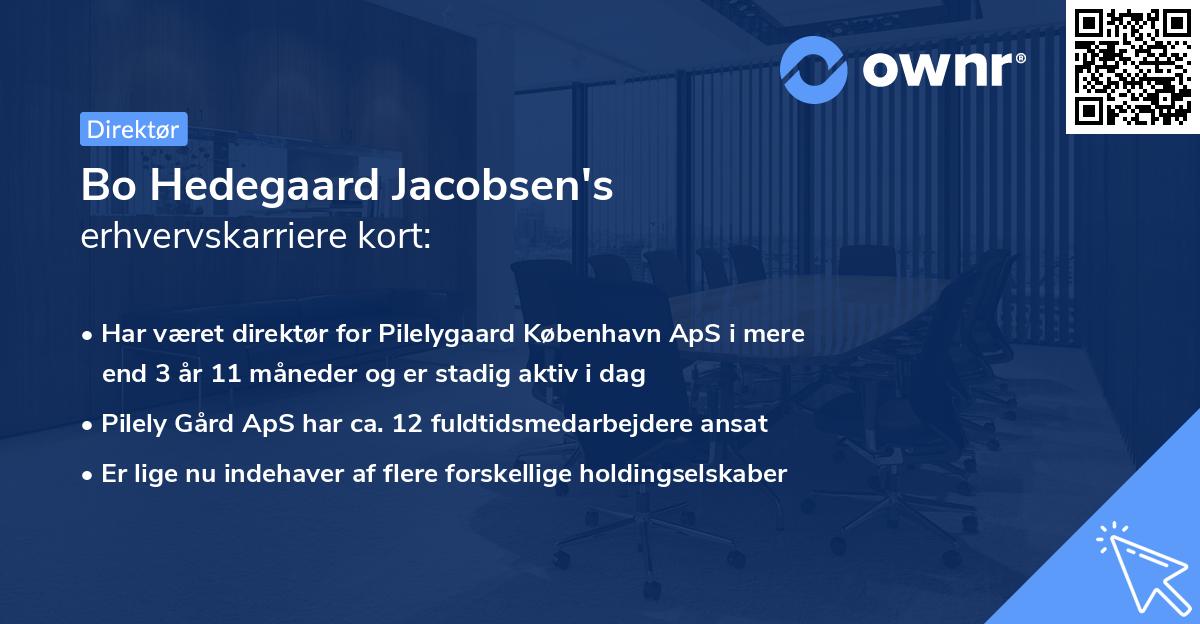 Bo Hedegaard Jacobsen's erhvervskarriere kort