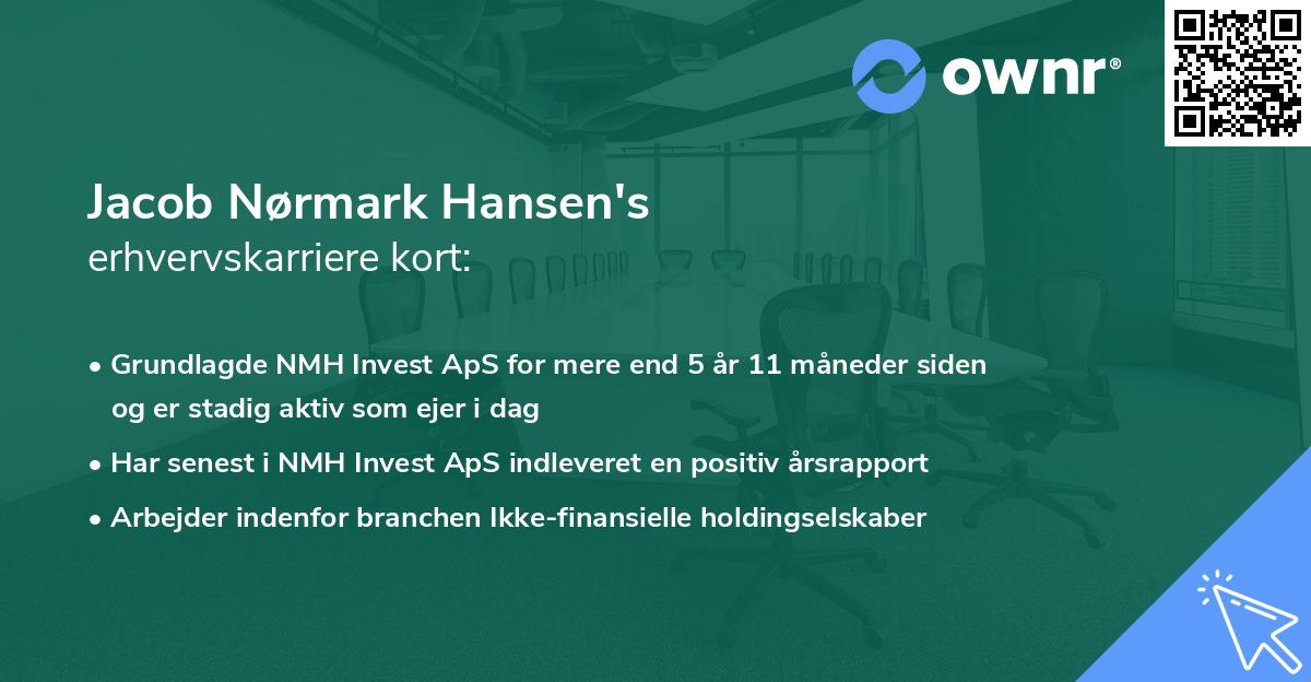 Jacob Nørmark Hansen's erhvervskarriere kort