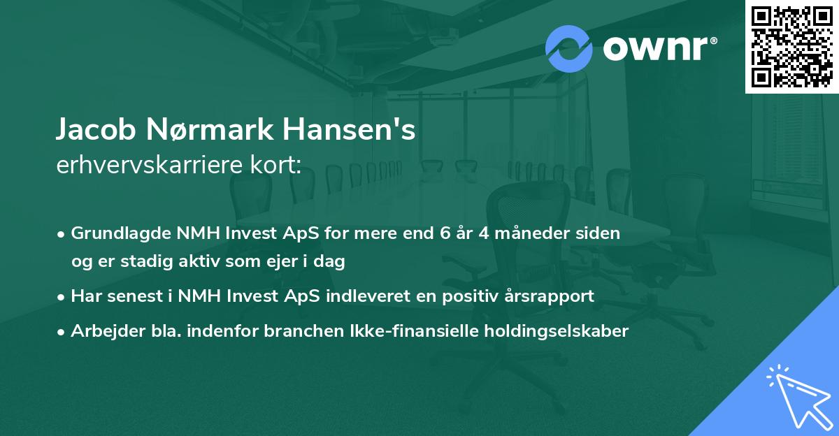 Jacob Nørmark Hansen's erhvervskarriere kort