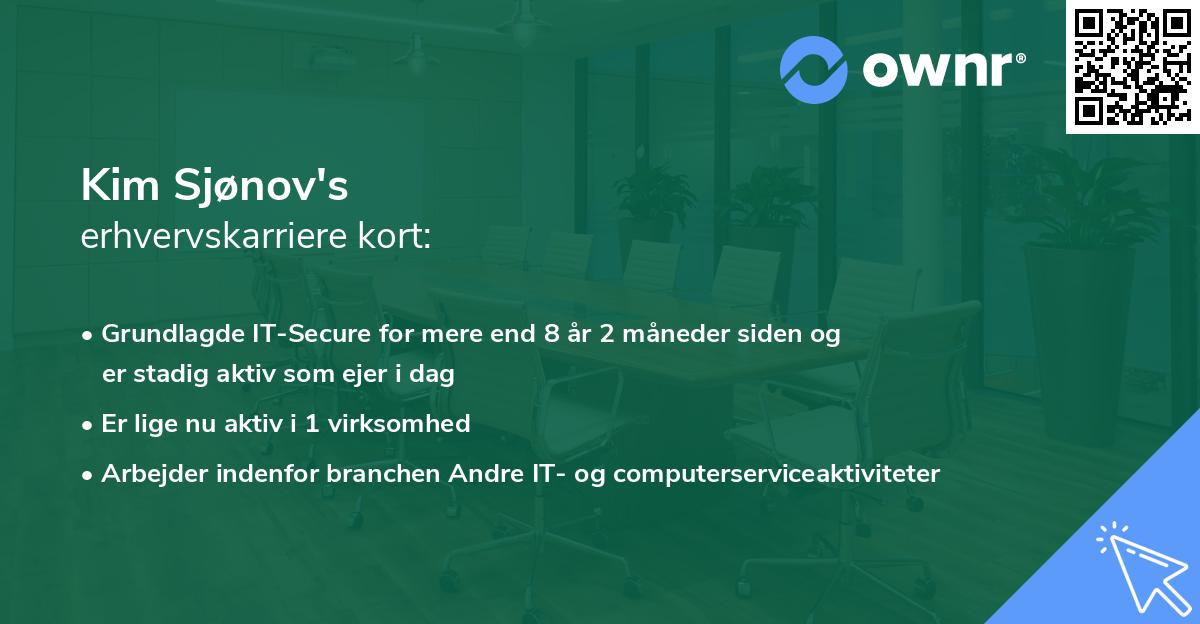 Kim Sjønov's erhvervskarriere kort