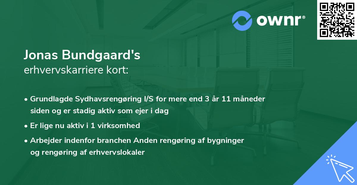 Jonas Bundgaard's erhvervskarriere kort