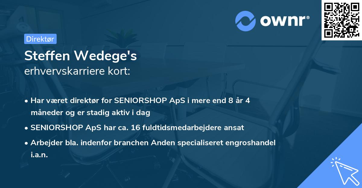 Steffen Wedege's erhvervskarriere kort