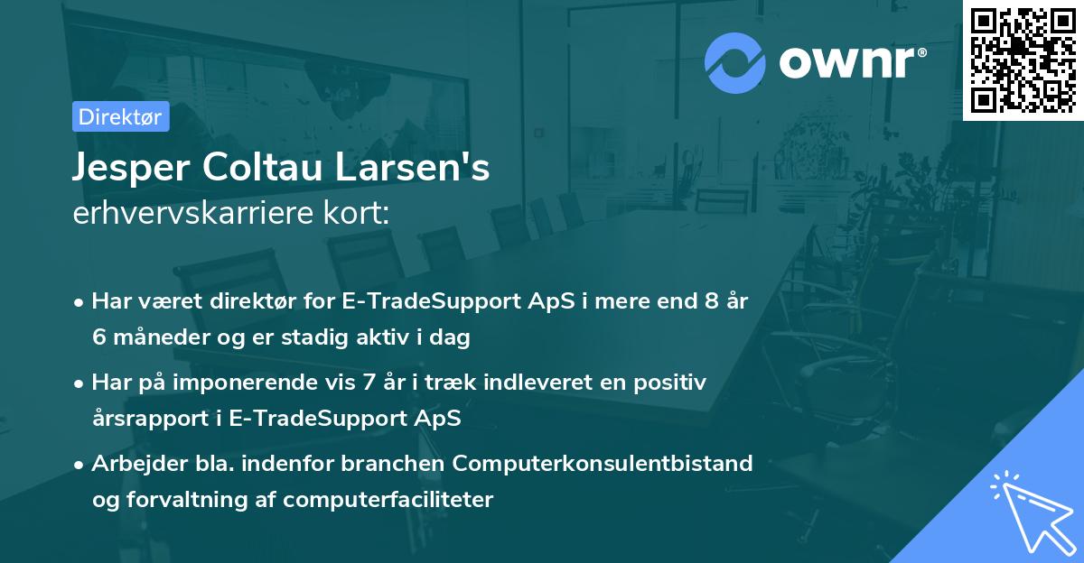 Jesper Coltau Larsen's erhvervskarriere kort