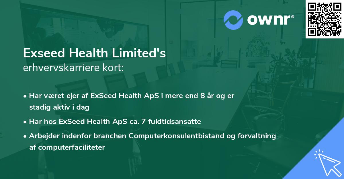 Exseed Health Limited's erhvervskarriere kort