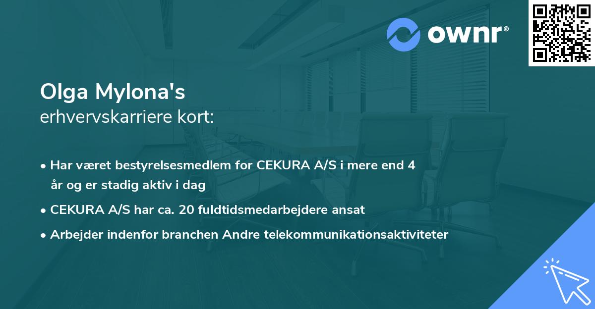 Olga Mylona's erhvervskarriere kort