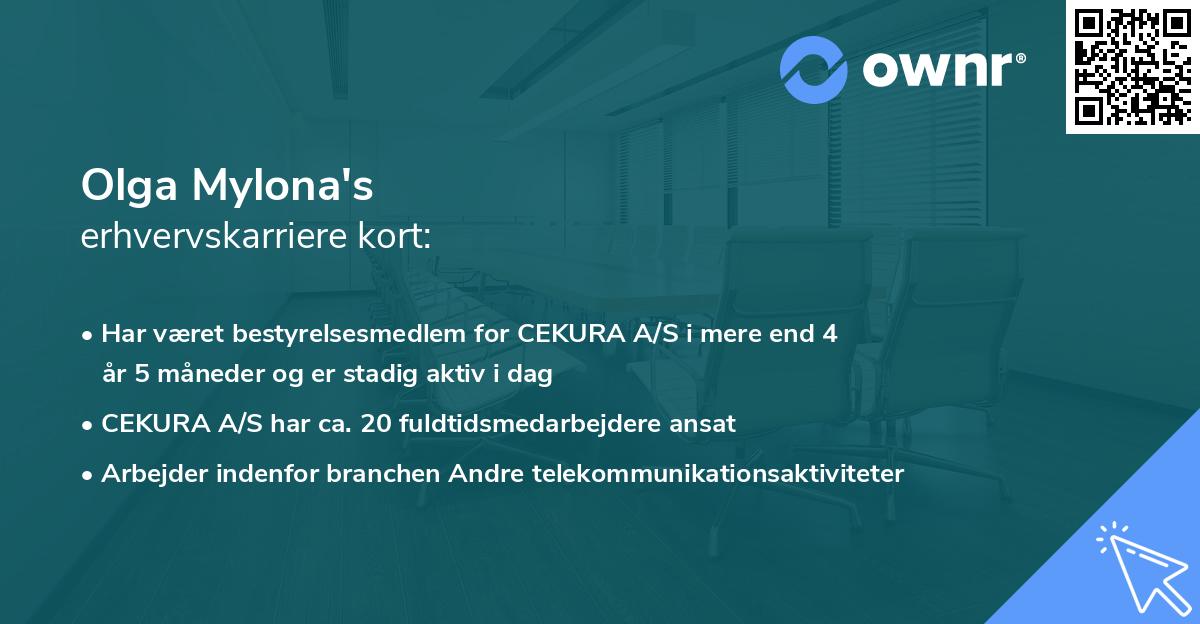 Olga Mylona's erhvervskarriere kort