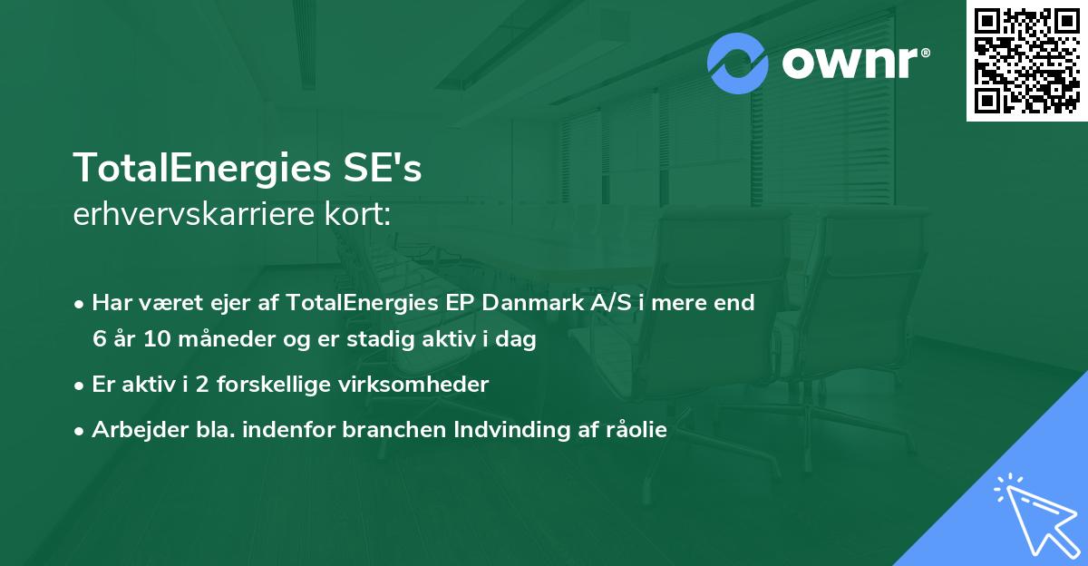 TotalEnergies SE's erhvervskarriere kort