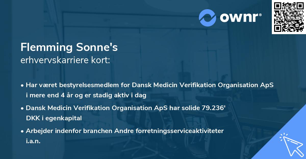 Flemming Sonne's erhvervskarriere kort