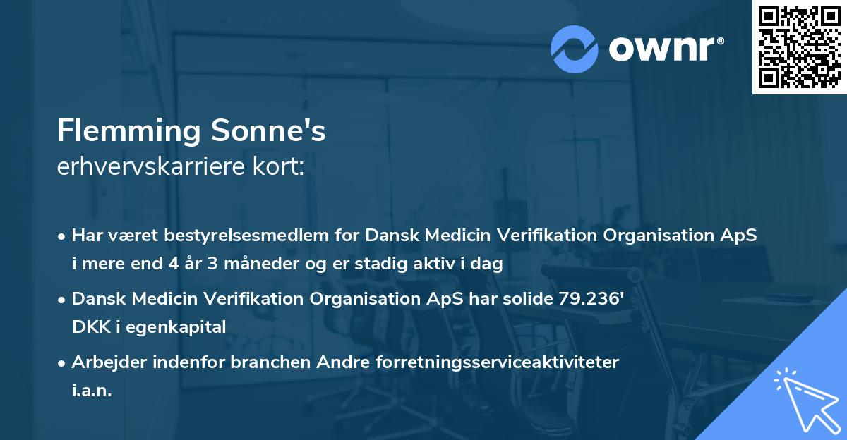 Flemming Sonne's erhvervskarriere kort