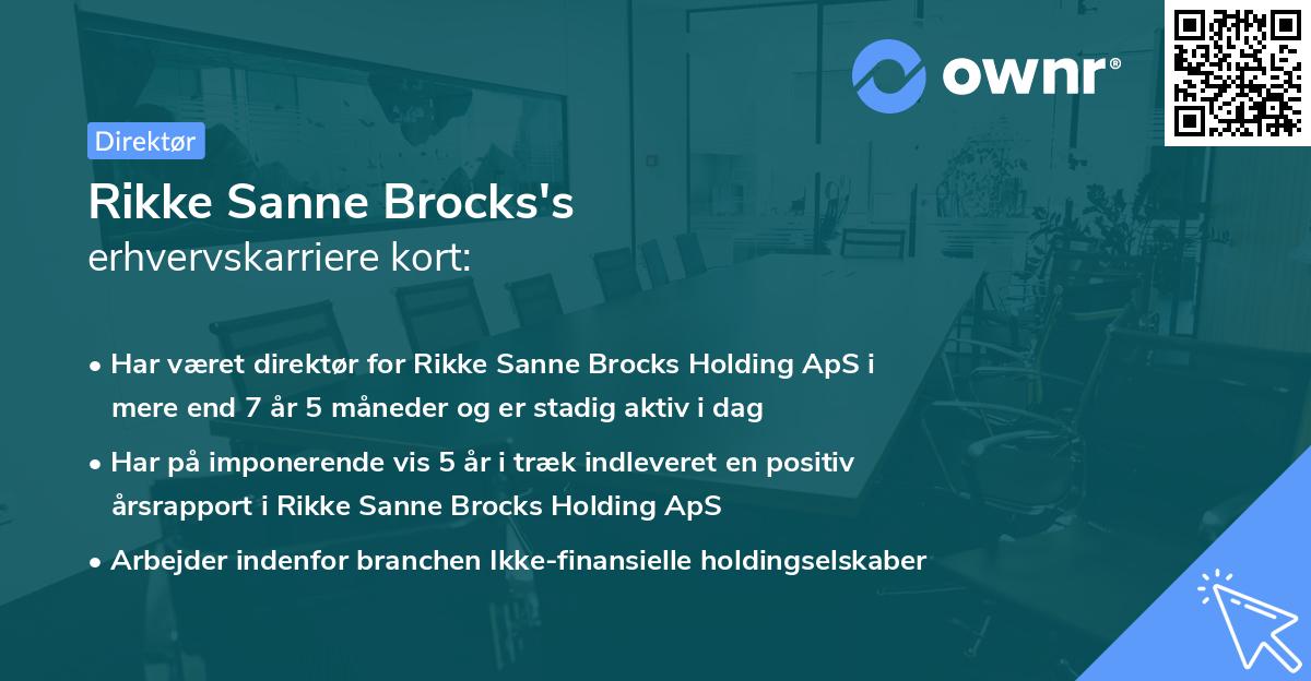 Rikke Sanne Brocks's erhvervskarriere kort