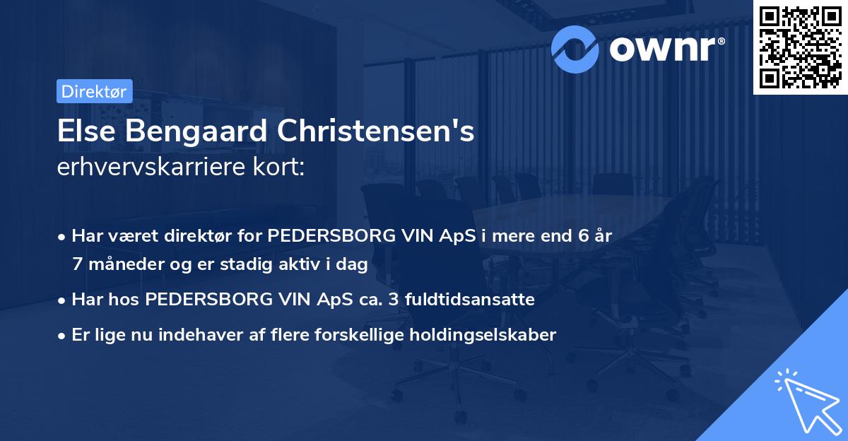 Else Bengaard Christensen's erhvervskarriere kort