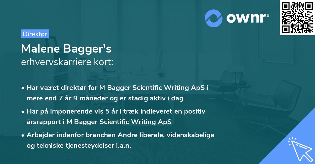 Malene Bagger's erhvervskarriere kort