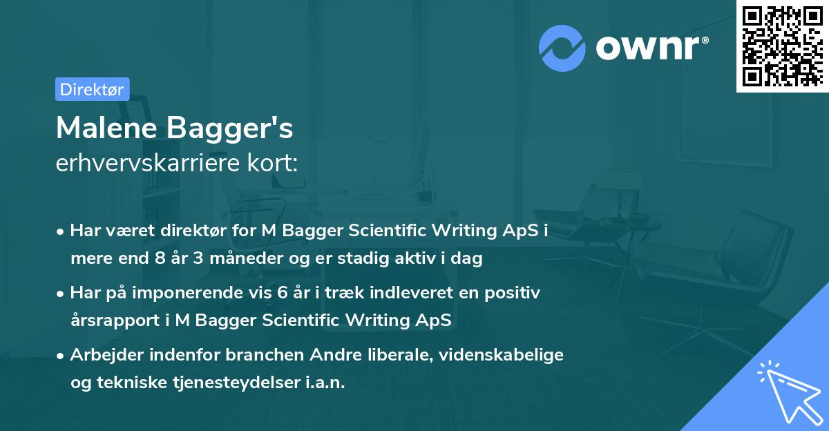 Malene Bagger's erhvervskarriere kort