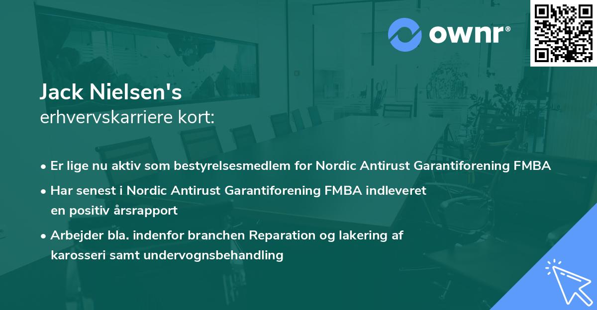 Jack Nielsen's erhvervskarriere kort