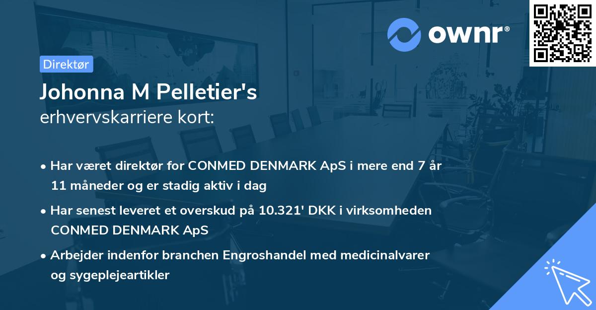 Johonna M Pelletier's erhvervskarriere kort