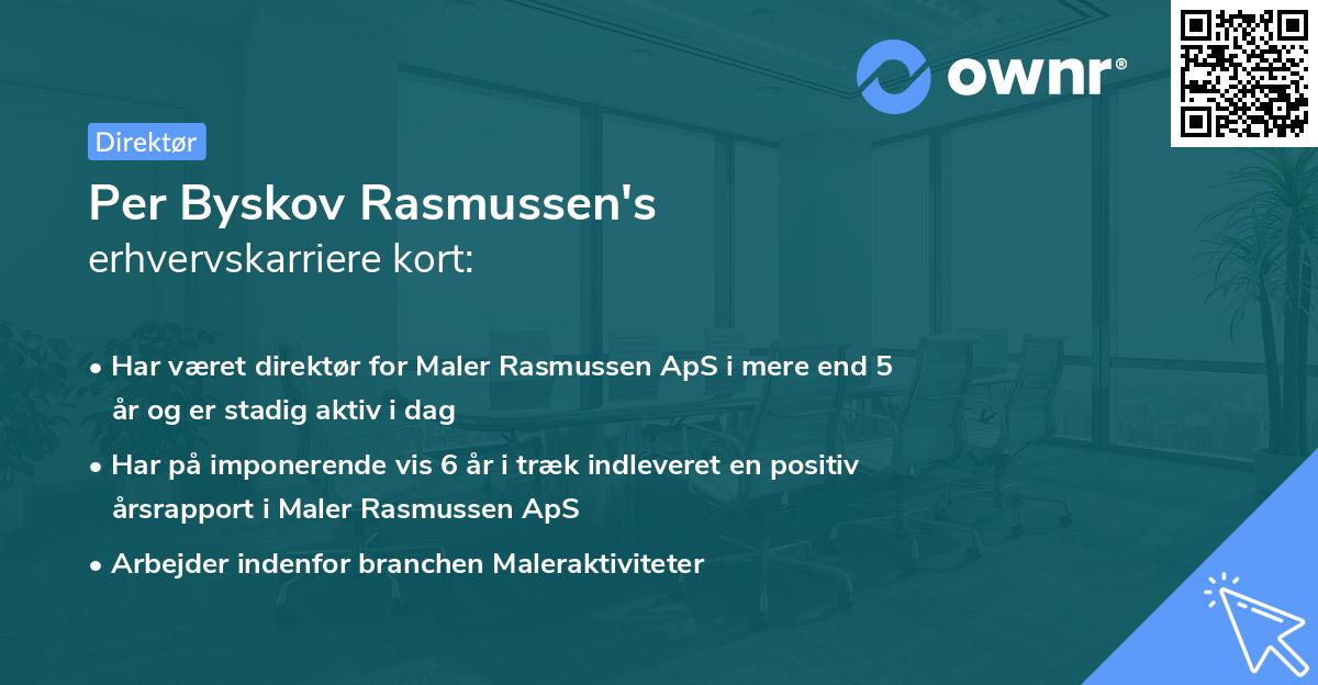Per Byskov Rasmussen's erhvervskarriere kort