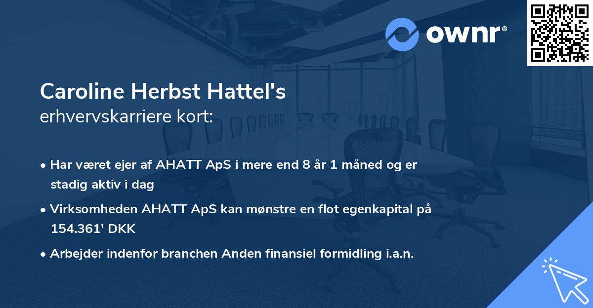 Caroline Herbst Hattel's erhvervskarriere kort