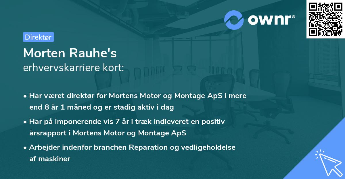 Morten Rauhe's erhvervskarriere kort