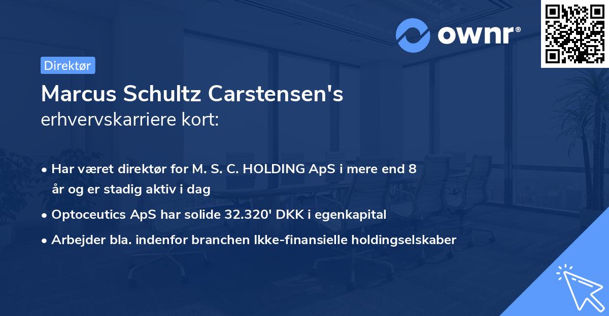 Marcus Schultz Carstensen's erhvervskarriere kort