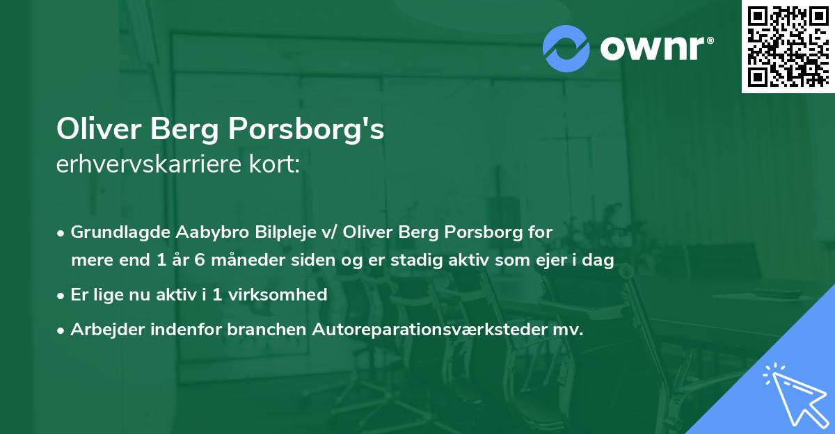 Oliver Berg Porsborg's erhvervskarriere kort