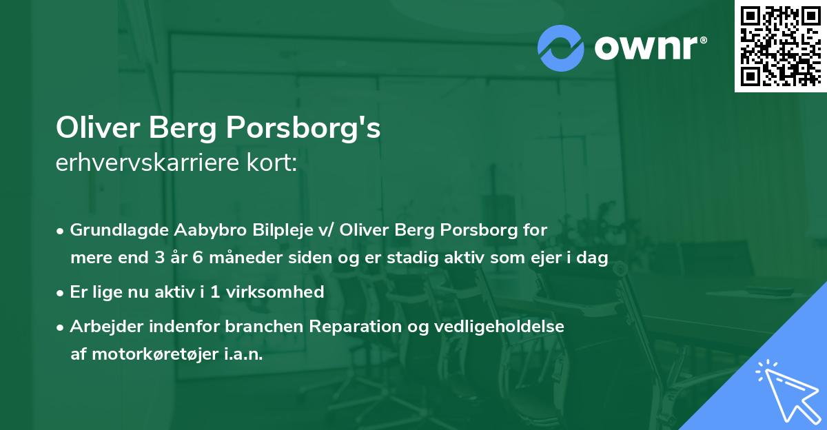 Oliver Berg Porsborg's erhvervskarriere kort