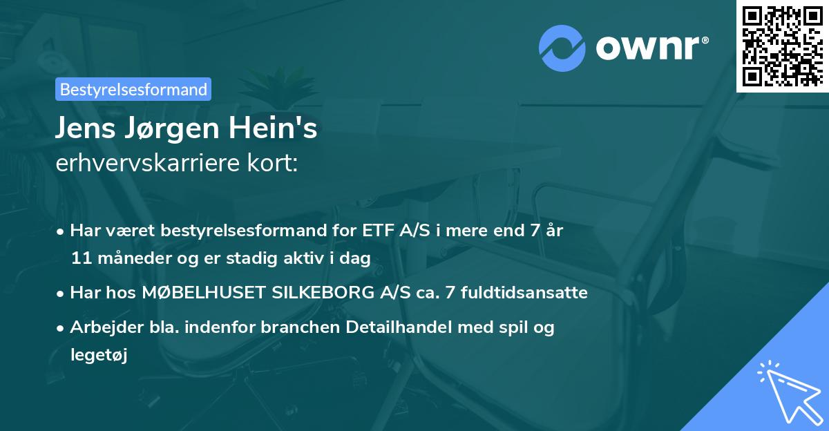 Jens Jørgen Hein's erhvervskarriere kort