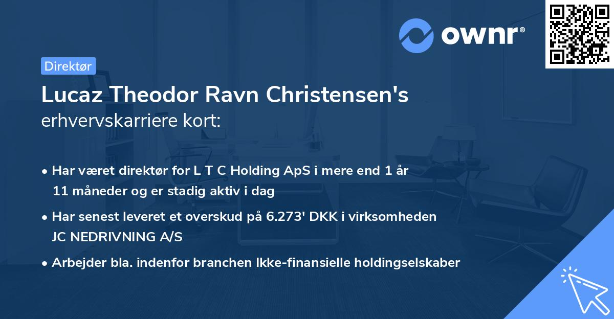Lucaz Theodor Ravn Christensen's erhvervskarriere kort