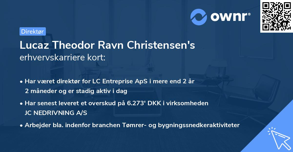 Lucaz Theodor Ravn Christensen's erhvervskarriere kort