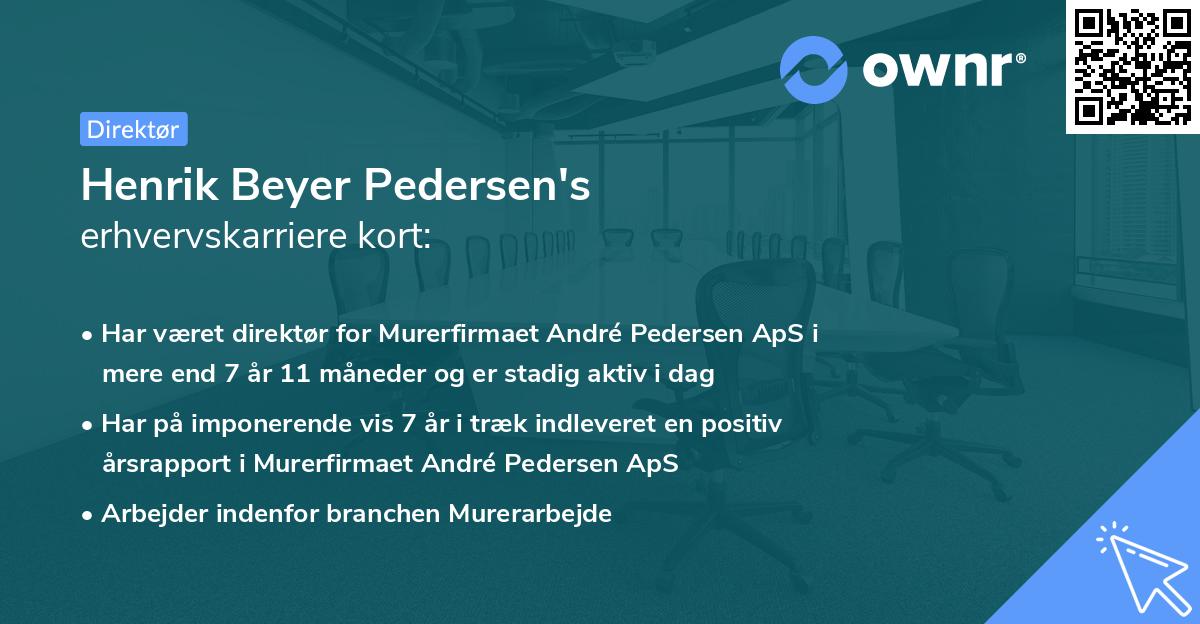 Henrik Beyer Pedersen's erhvervskarriere kort