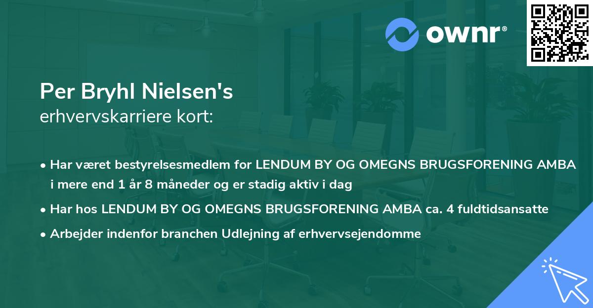 Per Bryhl Nielsen's erhvervskarriere kort