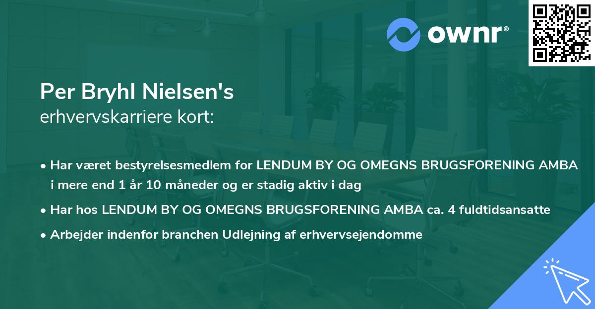 Per Bryhl Nielsen's erhvervskarriere kort