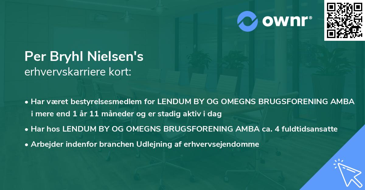 Per Bryhl Nielsen's erhvervskarriere kort