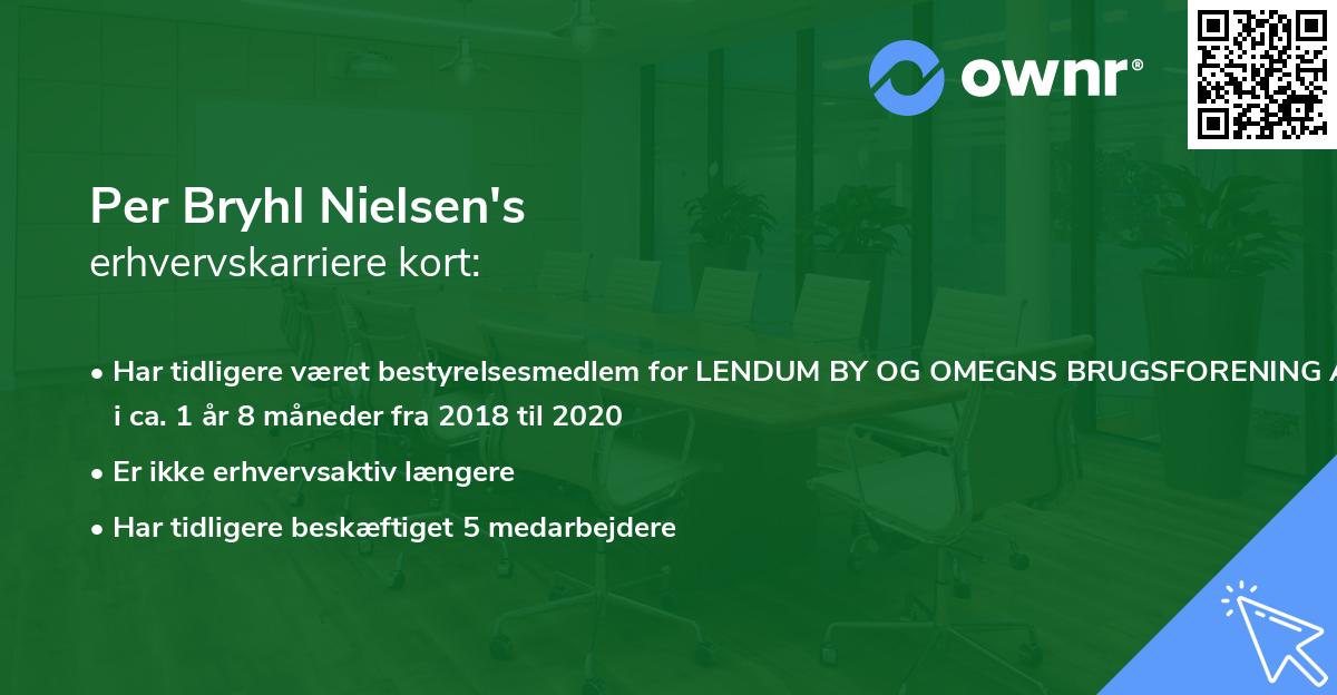 Per Bryhl Nielsen's erhvervskarriere kort