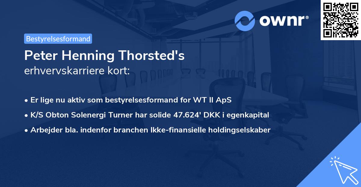 Peter Henning Thorsted's erhvervskarriere kort