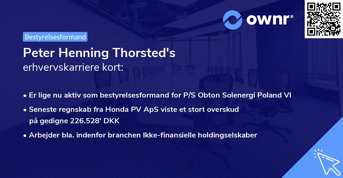 Peter Henning Thorsted's erhvervskarriere kort