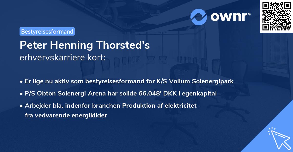 Peter Henning Thorsted's erhvervskarriere kort
