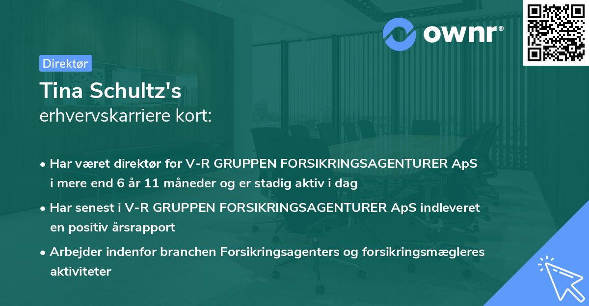 Tina Schultz's erhvervskarriere kort
