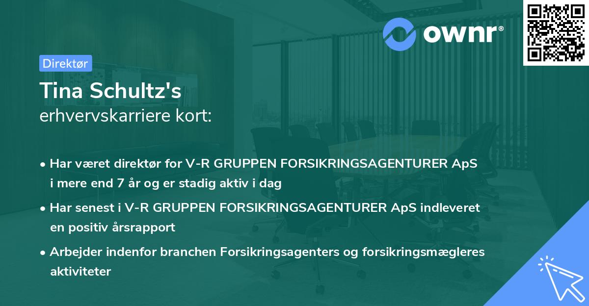 Tina Schultz's erhvervskarriere kort