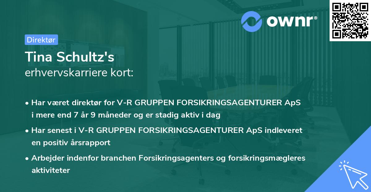 Tina Schultz's erhvervskarriere kort