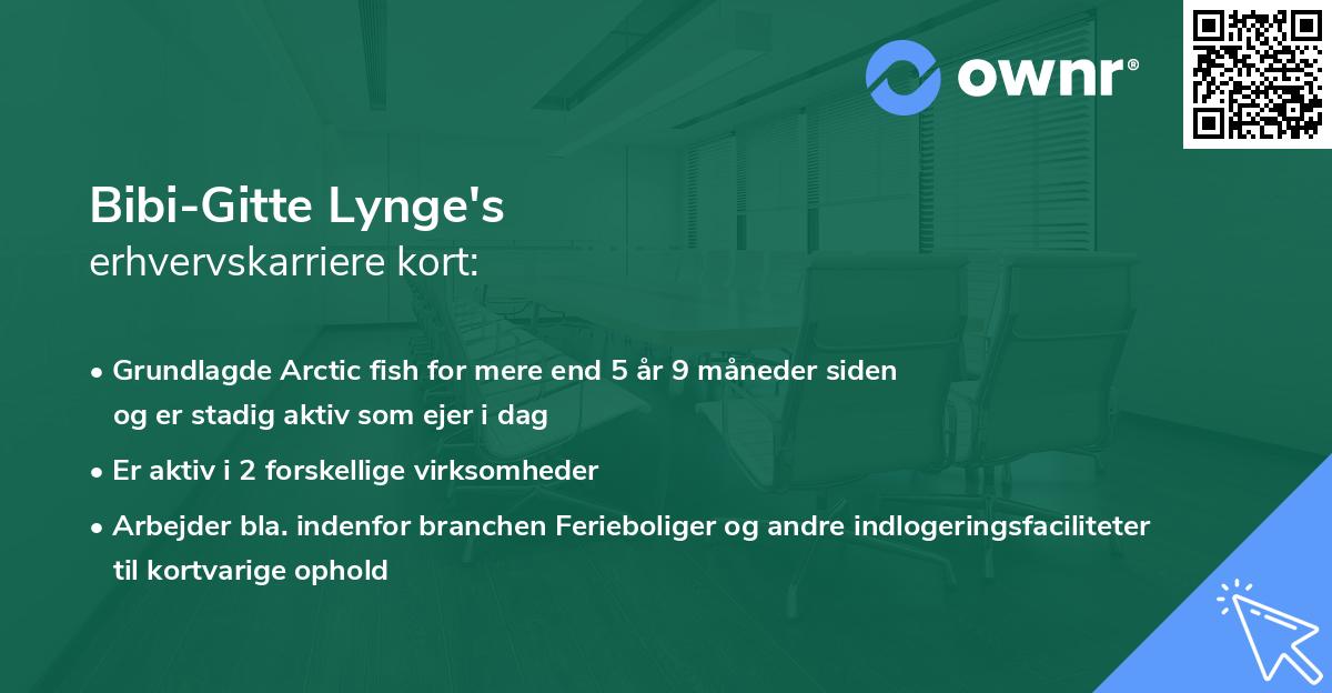 Bibi-Gitte Lynge's erhvervskarriere kort