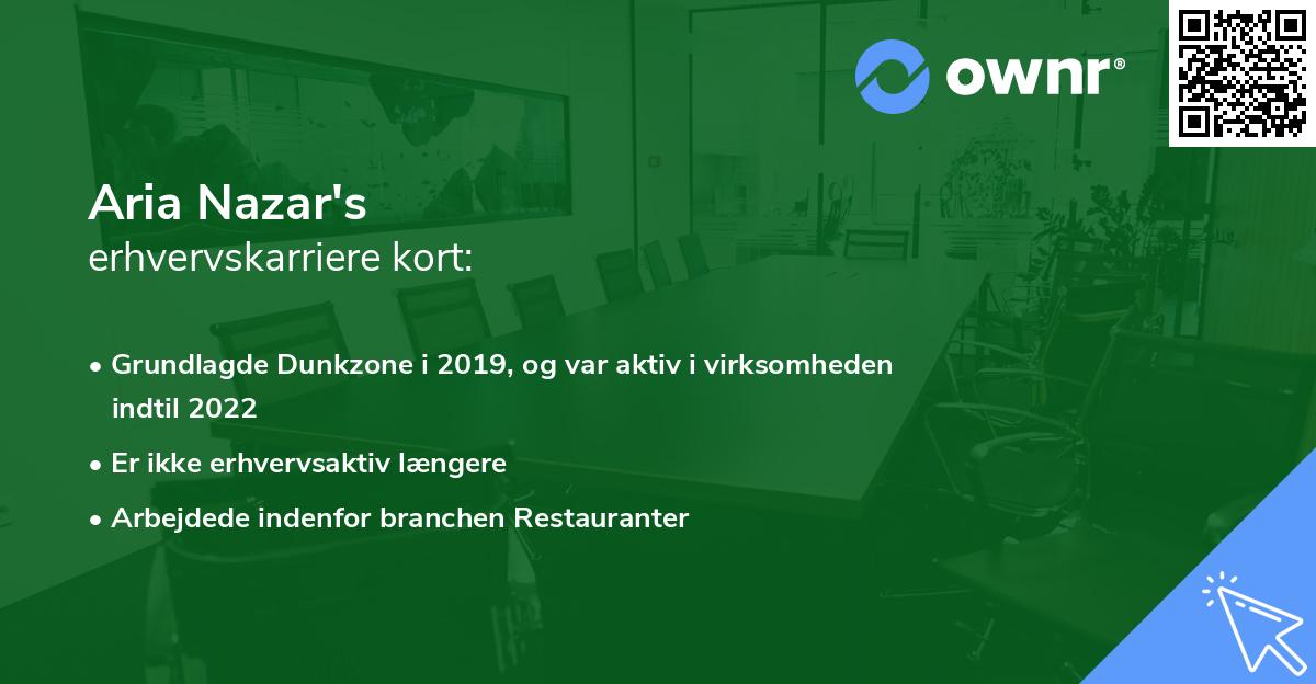 Aria Nazar's erhvervskarriere kort